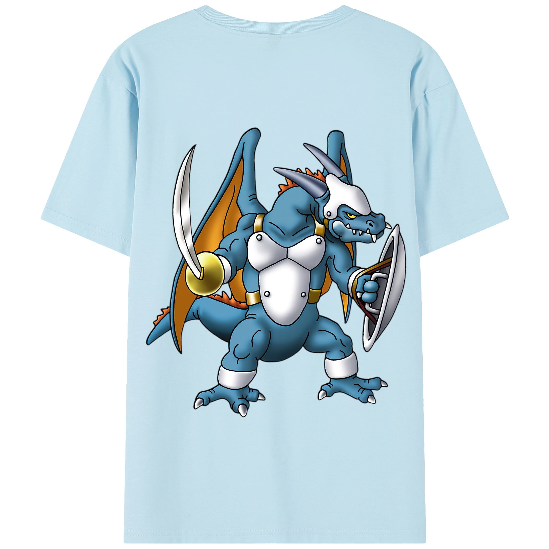 （画像用） ドラゴンクエスト Doragon Kuesuto Dragon Quest 綿100％半袖Tシャツ（背面プリント）